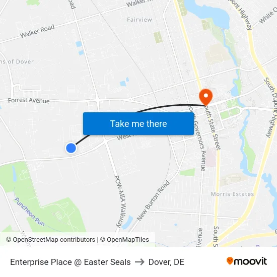 Enterprise Place @ Easter Seals to Dover, DE map