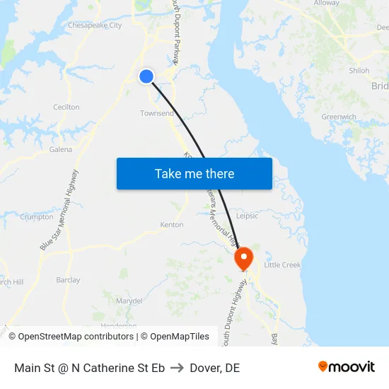 Main St @ N Catherine St Eb to Dover, DE map