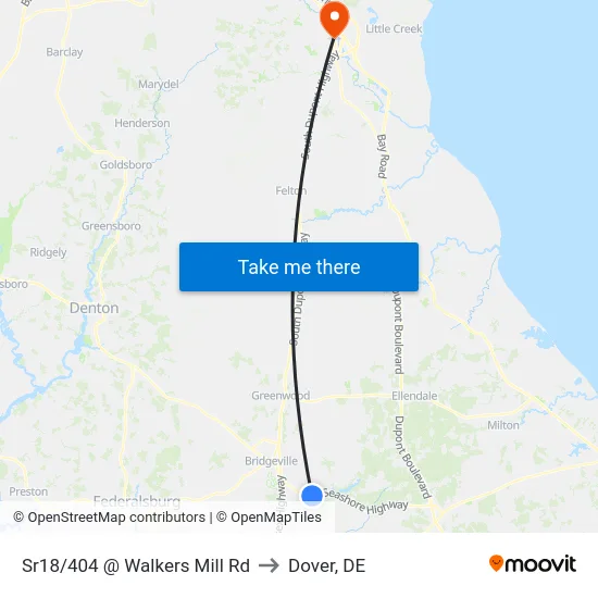 Sr18/404 @ Walkers Mill Rd to Dover, DE map