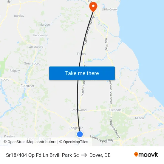 Sr18/404 Op Fd Ln Brvill Park Sc to Dover, DE map
