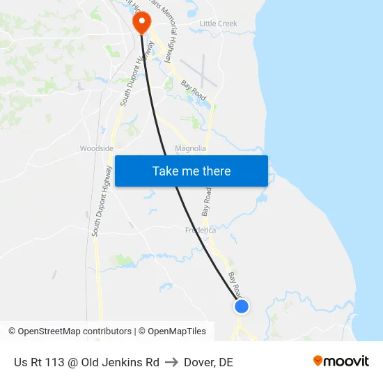 Us Rt 113 @ Old Jenkins Rd to Dover, DE map