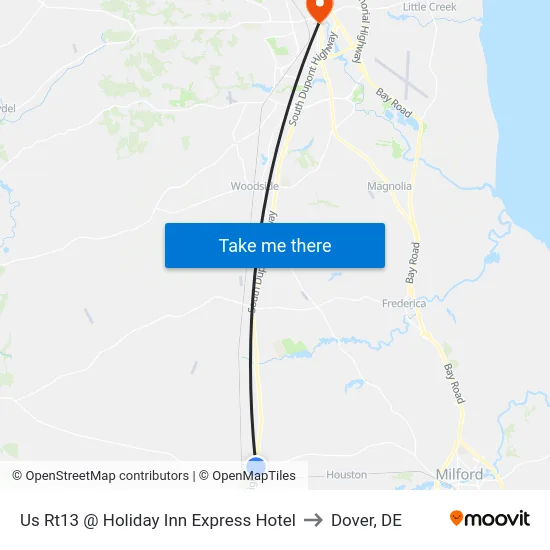 Us Rt13 @ Holiday Inn Express Hotel to Dover, DE map
