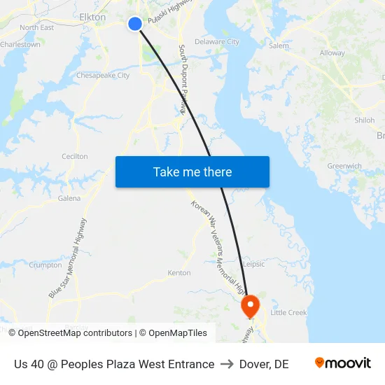Us 40 @ Peoples Plaza West Entrance to Dover, DE map