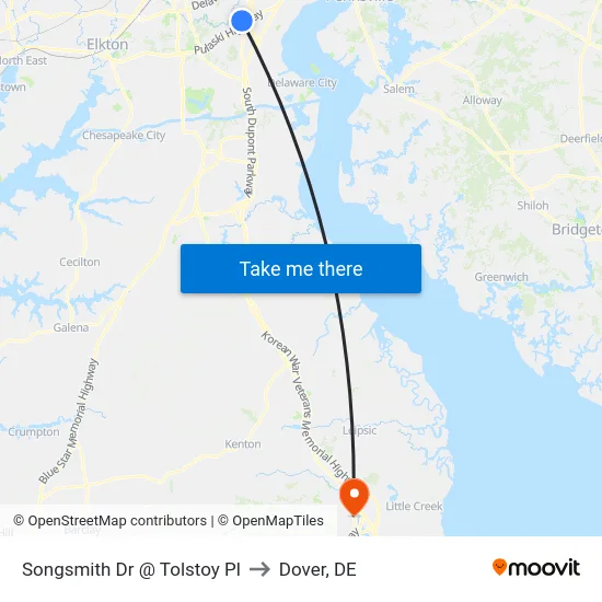 Songsmith Dr @ Tolstoy  Pl to Dover, DE map