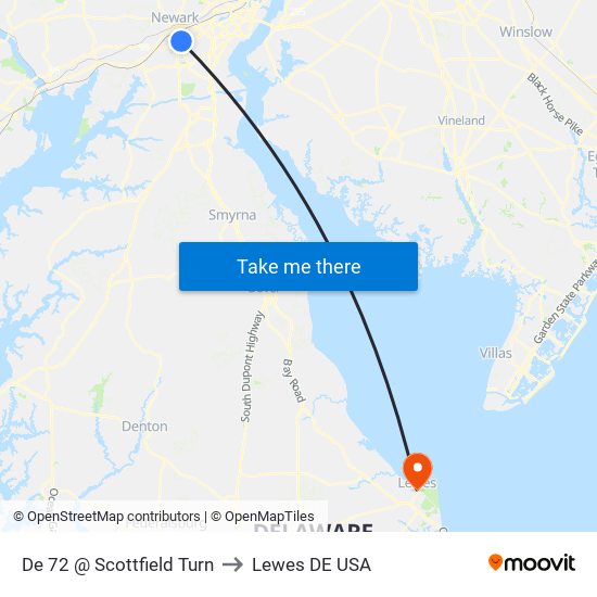 De 72 @ Scottfield Turn to Lewes DE USA map