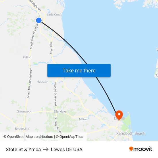 State St & Ymca to Lewes DE USA map
