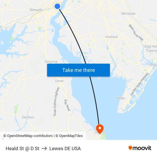 Heald St @ D St to Lewes DE USA map