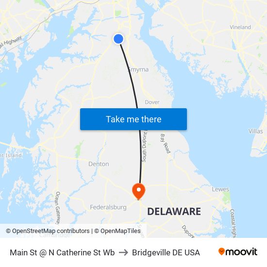 Main St @ N Catherine St Wb to Bridgeville DE USA map