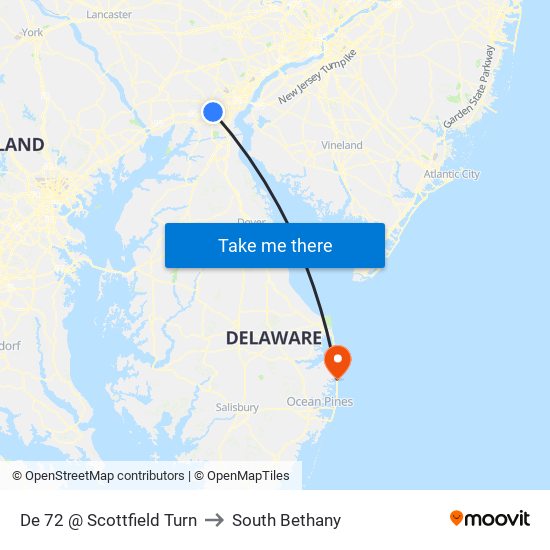 De 72 @ Scottfield Turn to South Bethany map