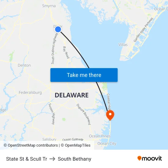 State St & Scull Tr to South Bethany map