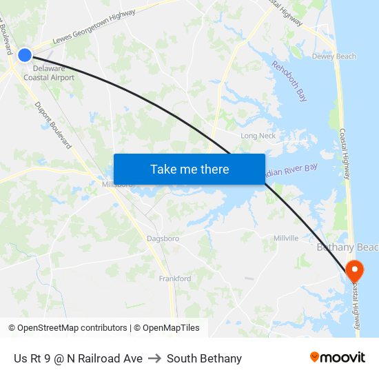 Us Rt 9 @ N Railroad Ave to South Bethany map