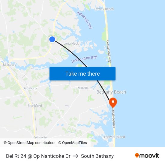 Del Rt 24 @ Op Nanticoke Cr to South Bethany map