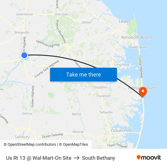 Us Rt 13 @ Wal-Mart-On Site to South Bethany map