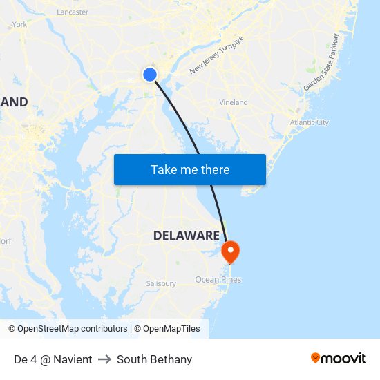 De 4 @ Navient to South Bethany map