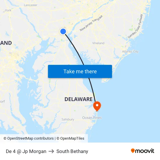 De 4 @ Jp Morgan to South Bethany map
