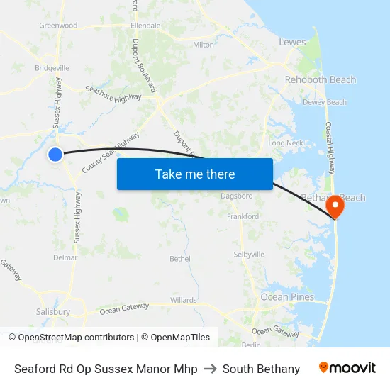 Seaford Rd Op Sussex Manor Mhp to South Bethany map