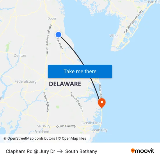 Clapham Rd @ Jury Dr to South Bethany map