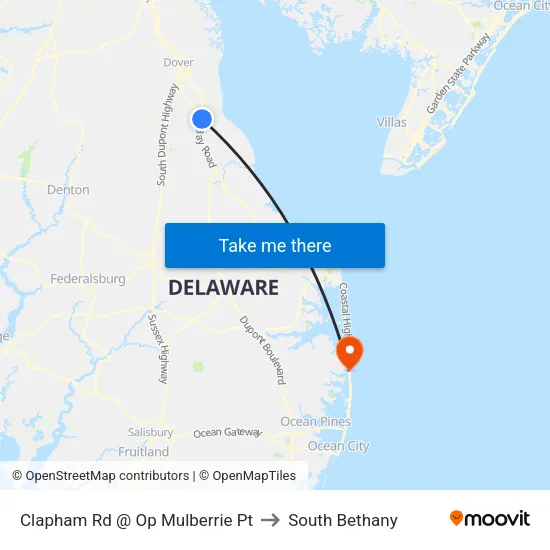 Clapham Rd @ Op Mulberrie Pt to South Bethany map