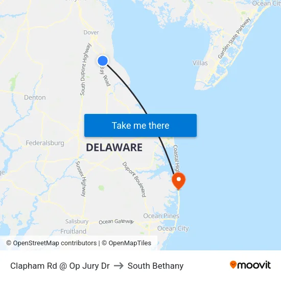 Clapham Rd @ Op Jury Dr to South Bethany map