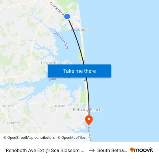 Rehoboth Ave Ext @ Sea Blossom Blvd to South Bethany map