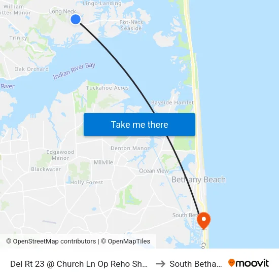 Del Rt 23 @ Church Ln Op Reho Shore to South Bethany map