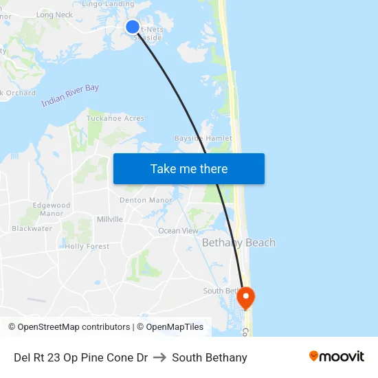 Del Rt 23 Op Pine Cone Dr to South Bethany map