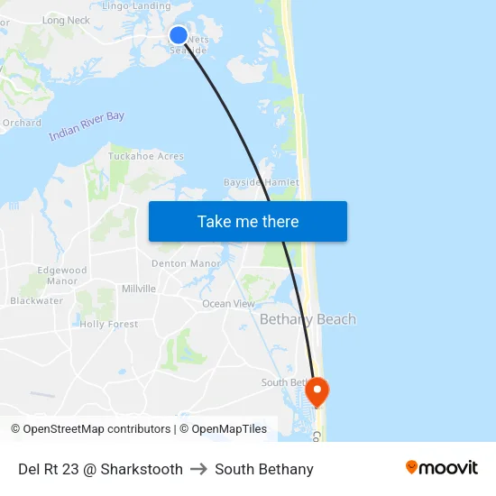 Del Rt 23 @ Sharkstooth to South Bethany map