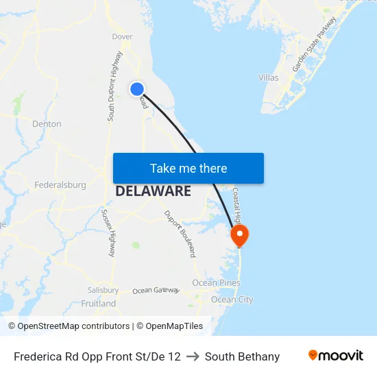 Frederica Rd Opp Front St/De 12 to South Bethany map