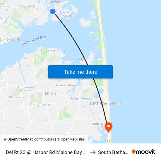 Del Rt 23 @ Harbor Rd Malone Bay Sd to South Bethany map