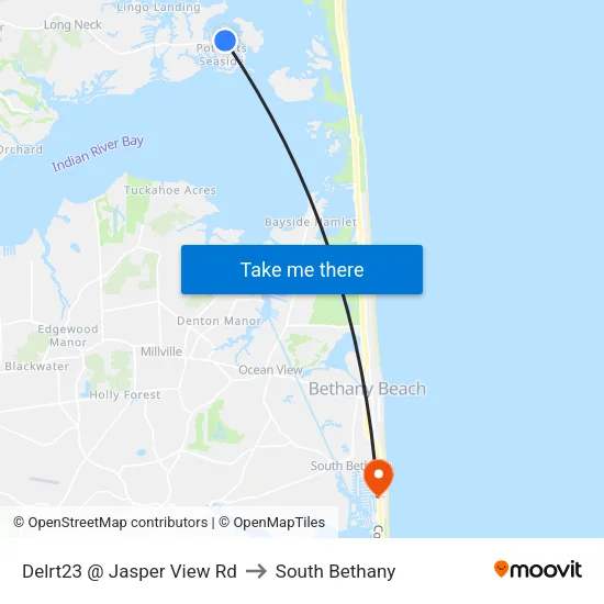 Delrt23 @ Jasper View Rd to South Bethany map