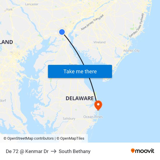 De 72 @ Kenmar Dr to South Bethany map