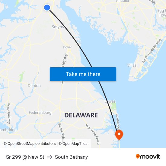 Sr 299 @ New St to South Bethany map