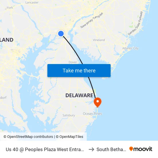 Us 40 @ Peoples Plaza West Entrance to South Bethany map