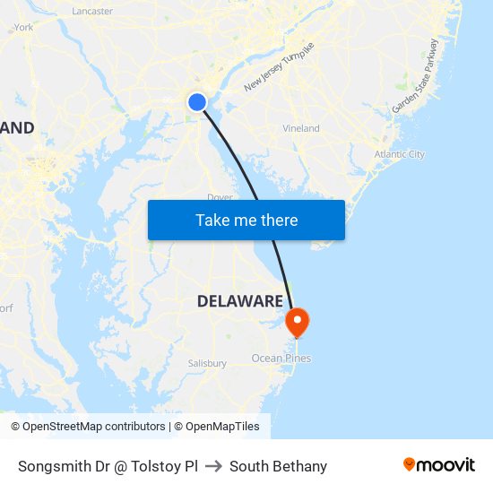 Songsmith Dr @ Tolstoy  Pl to South Bethany map