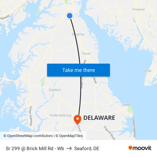 Sr 299 @ Brick Mill Rd - Wb to Seaford, DE map