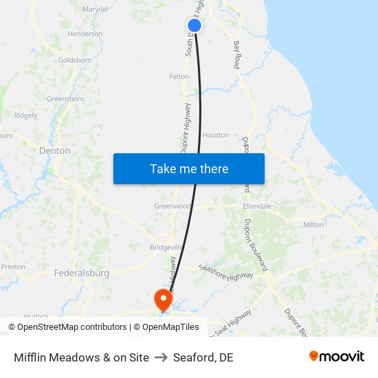 Mifflin Meadows & on Site to Seaford, DE map