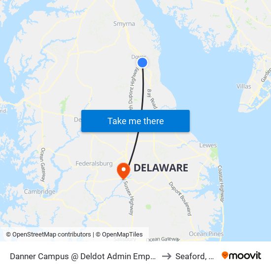 Danner Campus @ Deldot Admin Empent to Seaford, DE map