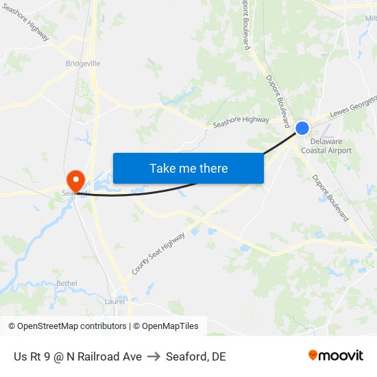 Us Rt 9 @ N Railroad Ave to Seaford, DE map