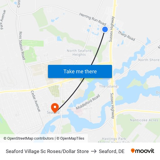 Seaford Village Sc Roses/Dollar Store to Seaford, DE map