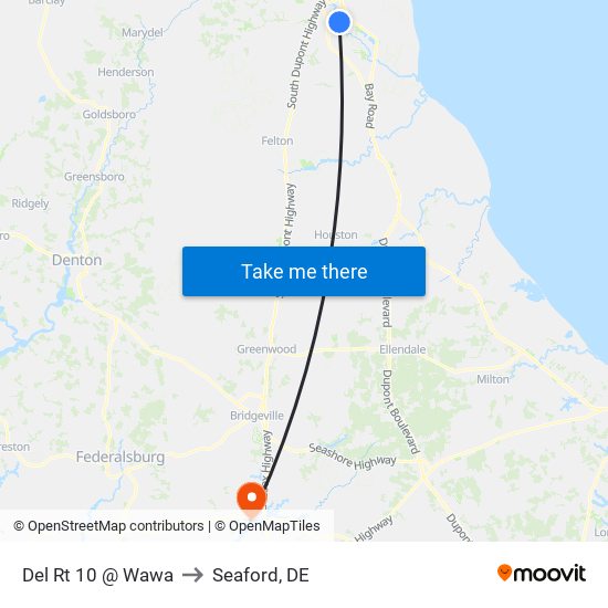 Del Rt 10 @ Wawa to Seaford, DE map