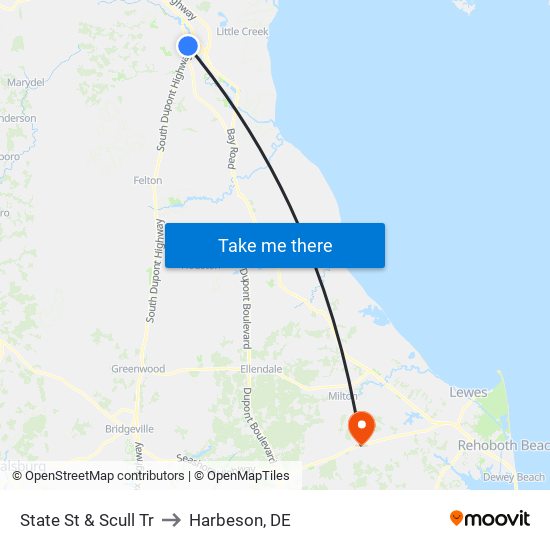 State St & Scull Tr to Harbeson, DE map