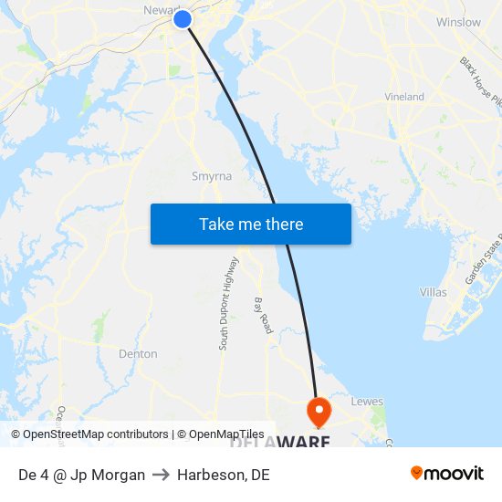 De 4 @ Jp Morgan to Harbeson, DE map