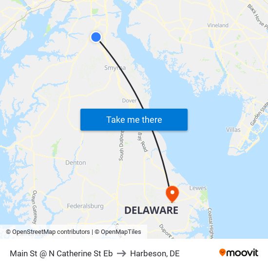 Main St @ N Catherine St Eb to Harbeson, DE map