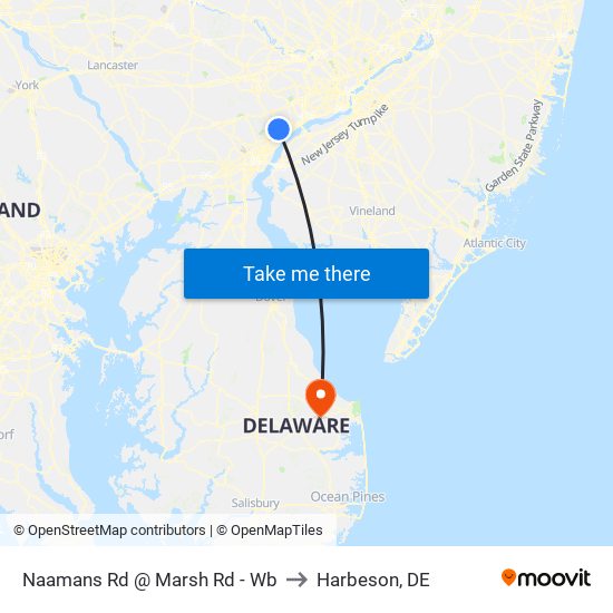 Naamans Rd @ Marsh Rd - Wb to Harbeson, DE map