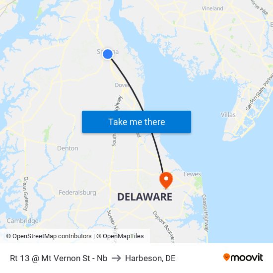 Rt 13 @ Mt Vernon St - Nb to Harbeson, DE map