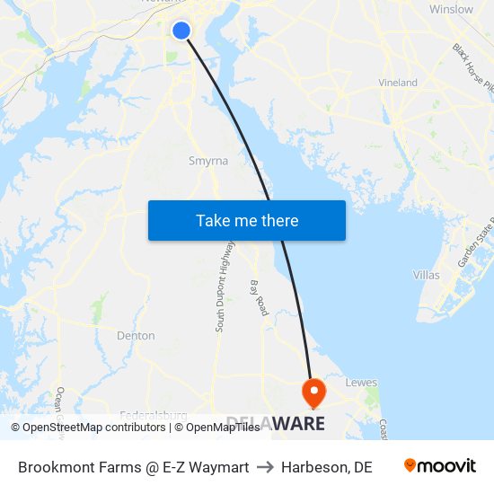 Brookmont Farms @ E-Z Waymart to Harbeson, DE map