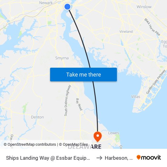Ships Landing Way @ Essbar Equipment to Harbeson, DE map