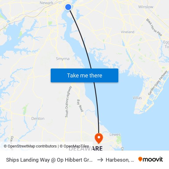 Ships Landing Way @ Op Hibbert Group to Harbeson, DE map