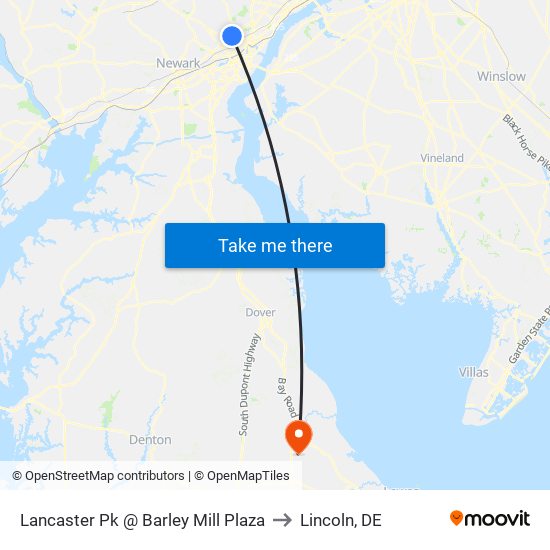 Lancaster Pk @ Barley Mill Plaza to Lincoln, DE map