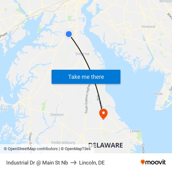 Industrial Dr @ Main St Nb to Lincoln, DE map